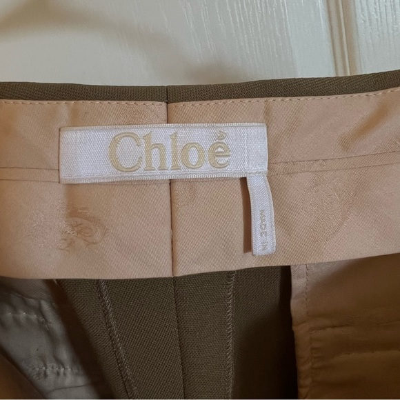 CHLOÉ Cropped Wool Blend Skinny Pants (size: 40) (color: Soften Brown) - Picture 10 of 14